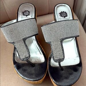 Yellow Box sandals with Rhinestones.